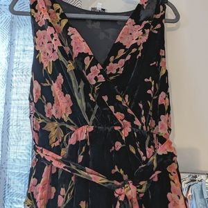 Baltic Born Black Velvet Floral Dress NWT!
